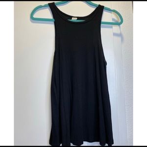 Black Ribbed Tank Top
